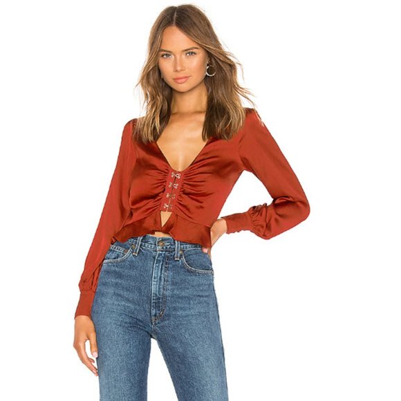 for love and lemons isabella ruched top